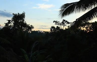 Mount Agung at sunrise from upstairs